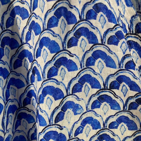 Womens Sigrid Olsen V Neck Linen Tunic Pullover Blue Design 1X White Blue - Picture 6 of 8